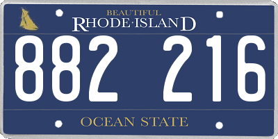 RI license plate 882216