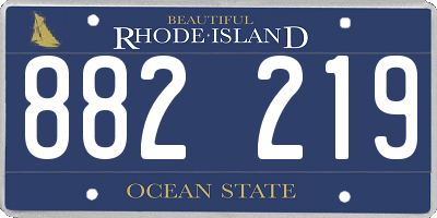 RI license plate 882219