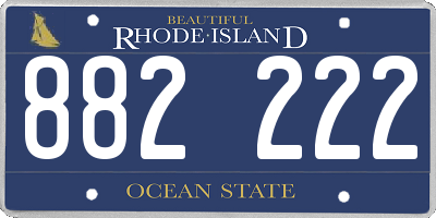 RI license plate 882222