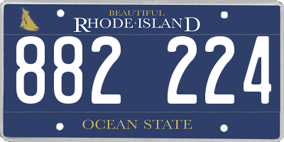 RI license plate 882224