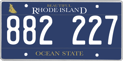 RI license plate 882227