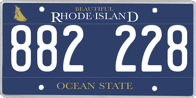 RI license plate 882228