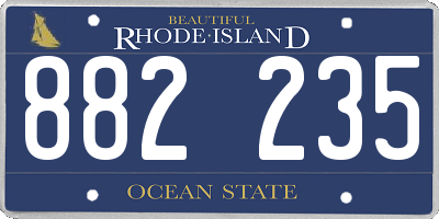 RI license plate 882235