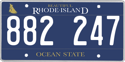 RI license plate 882247