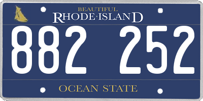 RI license plate 882252