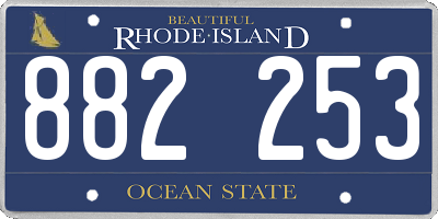 RI license plate 882253