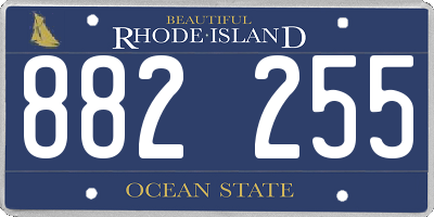 RI license plate 882255
