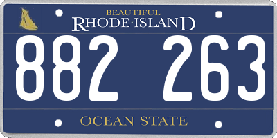 RI license plate 882263