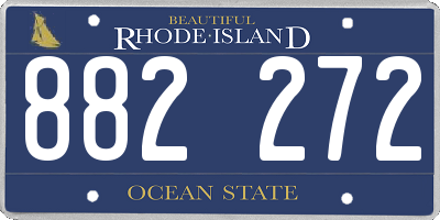 RI license plate 882272
