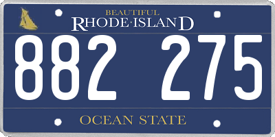 RI license plate 882275