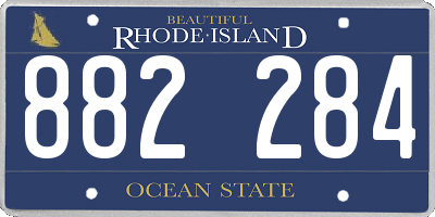 RI license plate 882284