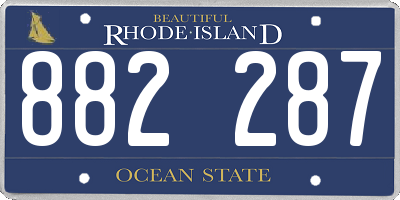 RI license plate 882287