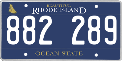 RI license plate 882289