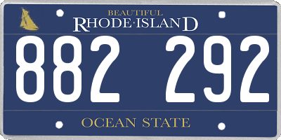 RI license plate 882292