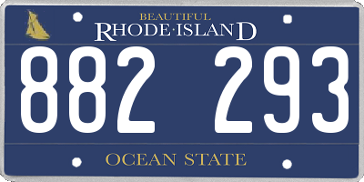 RI license plate 882293