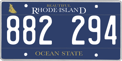 RI license plate 882294