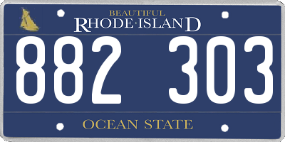 RI license plate 882303