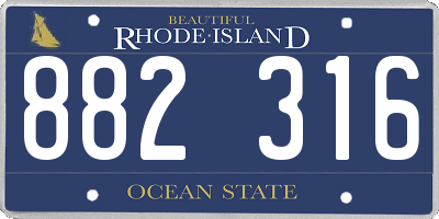 RI license plate 882316