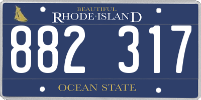 RI license plate 882317