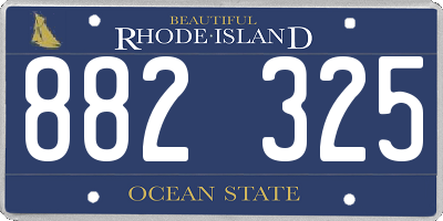RI license plate 882325