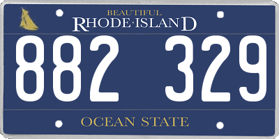 RI license plate 882329