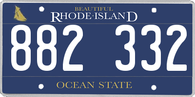 RI license plate 882332