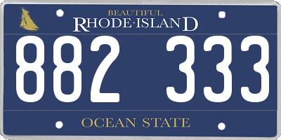 RI license plate 882333