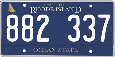 RI license plate 882337