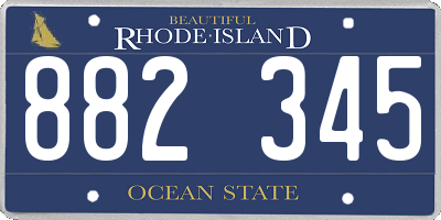 RI license plate 882345