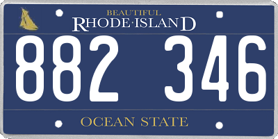 RI license plate 882346