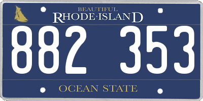 RI license plate 882353