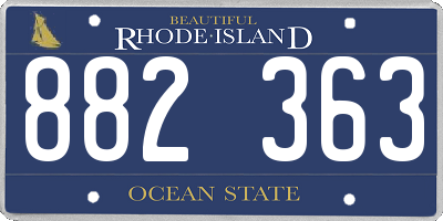 RI license plate 882363