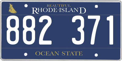 RI license plate 882371