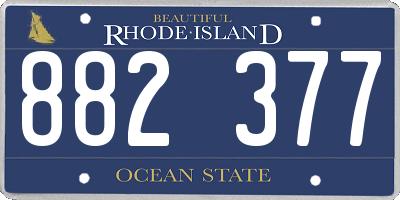 RI license plate 882377