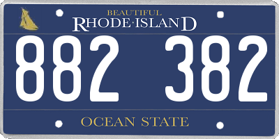 RI license plate 882382