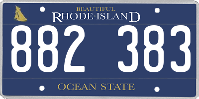 RI license plate 882383