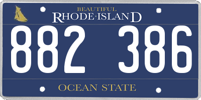 RI license plate 882386