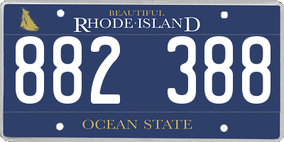 RI license plate 882388