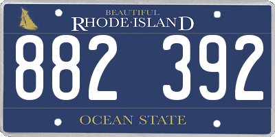 RI license plate 882392