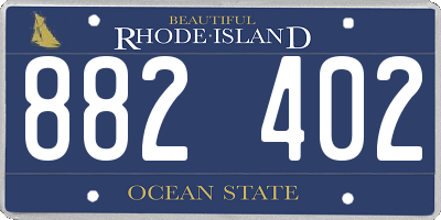 RI license plate 882402