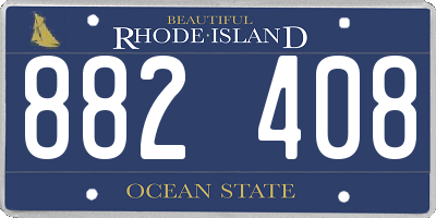 RI license plate 882408