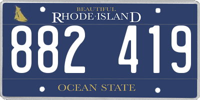RI license plate 882419