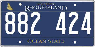 RI license plate 882424