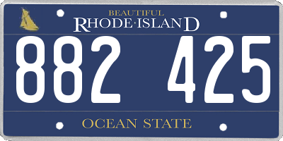 RI license plate 882425
