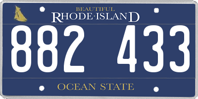 RI license plate 882433