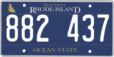 RI license plate 882437
