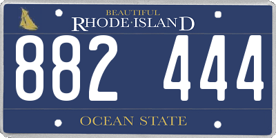 RI license plate 882444