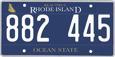 RI license plate 882445