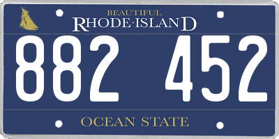 RI license plate 882452
