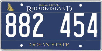 RI license plate 882454